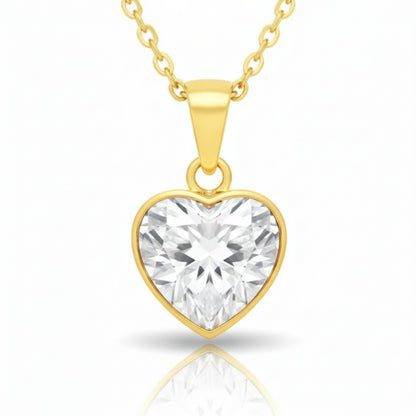 Premium Heart Pendant Necklace & Earrings Set for Women | Gold-Tone CZ Crystal Jewellery | Lightweight & Comfortable | Perfect for Daily Wear & Gifting